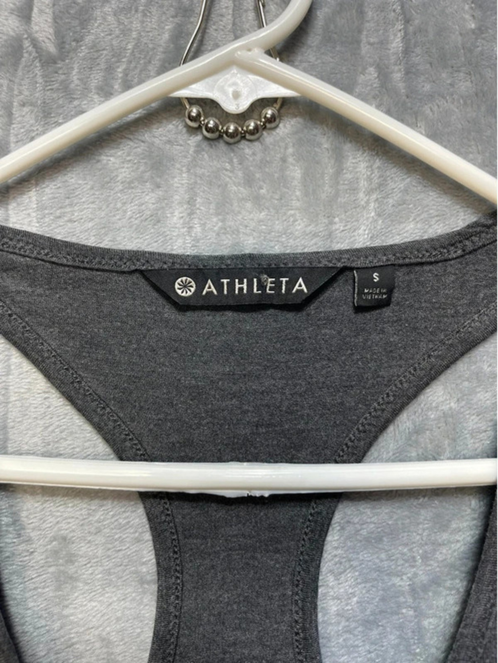 Athleta Women's Small Gray Tencel Lyocell Racerback Built In Bra Dress - Picture 3 of 6